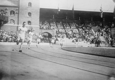 110 metre race - Olympic Games - 1912, 1912. Creator: Bain News Service.