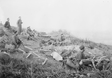 Rapid fire guns before Tchataldja #1, between c1910 and c1915. Creator: Bain News Service.
