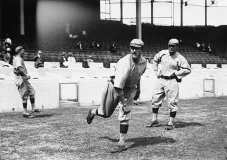 Rube Geyer & Jack Bliss, St. Louis NL (baseball), 1911. Creator: Bain News Service.