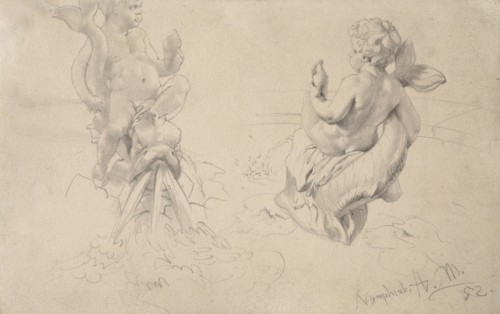 Tritons From The Nymphenburg Park, 1852. Creator: Adolph Menzel.