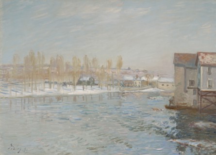The Loing And The Mills Of Moret, Snow Effect, 1891. Creator: Alfred Sisley.