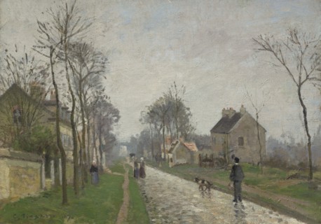 Route De Versailles, Louveciennes, Rain Effect, 1870. Creator: Camille Pissarro.
