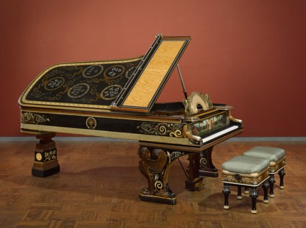 Model D Pianoforte And Stools, 1884-87. Creator: Sir Lawrence Alma-Tadema.