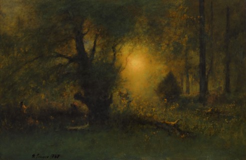 Sunrise In The Woods, 1887. Creator: George Inness.