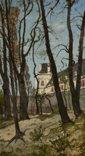 View Of The Louvre, With The Grande Galerie And The Pavillon De Flore, c1870. Creator: Henri-Joseph Harpignies.