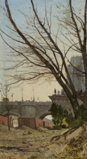 View Of The Pont Neuf And Of The Western Point Of The Île De La Cité From The Banks Of The..., c1870 Creator: Henri-Joseph Harpignies.