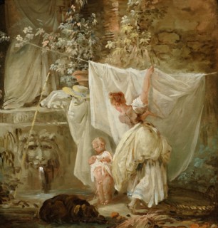 Laundress And Child, 1761. Creator: Hubert Robert.
