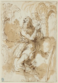 Saint Onophrius In The Wilderness, c1610-20. Creator: Jacopo Palma.