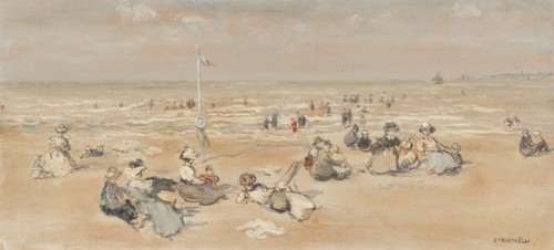 Une Après-Midi À La Plage, c1880s. Creator: Jean-François Raffaëlli.