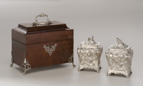 Pair Of Tea Canisters With Case, 1769/70. Creator: Pierre Gillois.