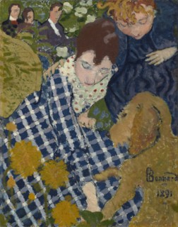 Women With A Dog, 1891. Creator: Pierre Bonnard.