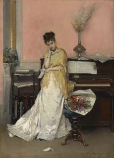 Reverie—The Letter, 1870s. Creator: Raimundo de Madrazo y Garreta.