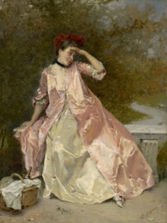 Woman With A Picnic Basket, c1890. Creator: Raimundo de Madrazo y Garreta.