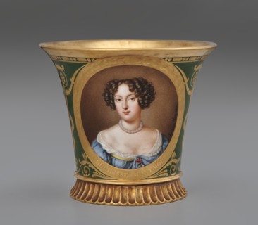 Cup (Tasse Jasmin À Pied Cannelé, 1St Size) With Portrait Of Anna Scott, Duchess..., 1811. Creator: Unknown.