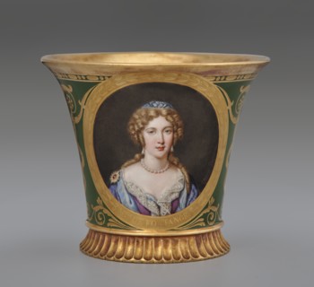 Cup (Tasse Jasmin À Pied Cannelé, 1St Size) With Portrait Of Marie Angélique De Scorailles..., 1811. Creator: Unknown.