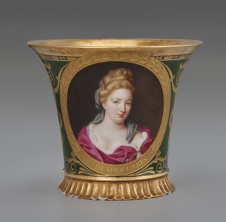 Cup (Tasse Jasmin À Pied Cannelé, 1St Size) With Portrait Of Antoinette Du Ligier De La..., 1812. Creator: Unknown.