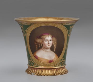 Cup (Tasse Jasmin À Pied Cannelé, 1St Size) With Portrait Of Marie De Rabutin-Chantal..., 1812. Creator: Unknown.