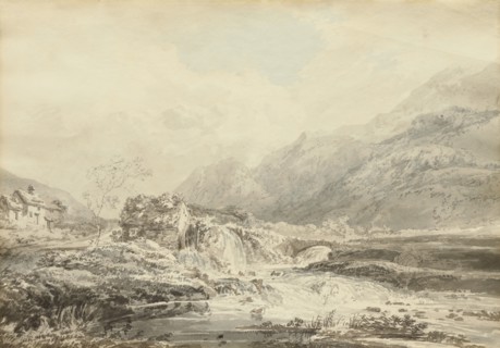 Mountainous Landscape With Overshot Mill And Bridge, c1795. Creator: Thomas Girtin.