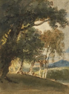 A River Valley And Distant Hill Seen Through Trees, c1800. Creator: Thomas Girtin.