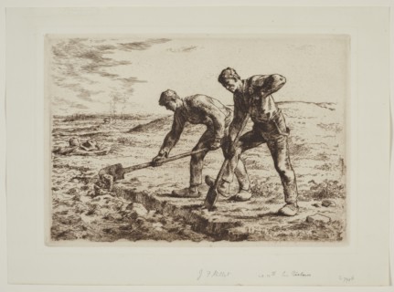 Les bêcheurs (The diggers), 1855-1856. Creator: Jean Francois Millet.
