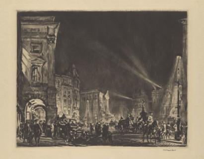 Piccadilly Circus, 1915. Creator: David Muirhead Bone.