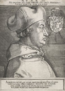 Cardinal Albrecht of Brandenburg (The large cardinal), 1523. Creator: Albrecht Durer.