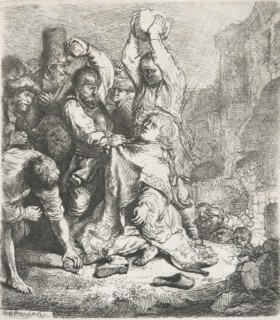 The stoning of St Stephen, 1635, Netherlands. Creator: Rembrandt Harmensz van Rijn.