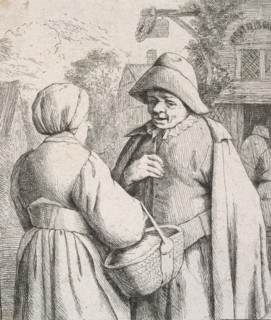 Man and woman conversing, 1673. Creator: Adriaen van Ostade.