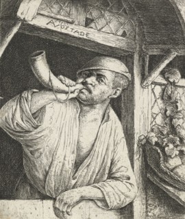 A baker blowing his horn, c.1648. Creator: Adriaen van Ostade.