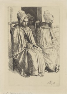 Paysannes des Environs de Boulogne (Peasant women from near Boulogne), 1873. Creator: Alphonse Legros.