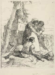 A scene of witchcraft. Plate 4 from: Scherzi di Fantasia (Sktches of Fantasy), 1743-50. Creator: Giovanni Battista Tiepolo.