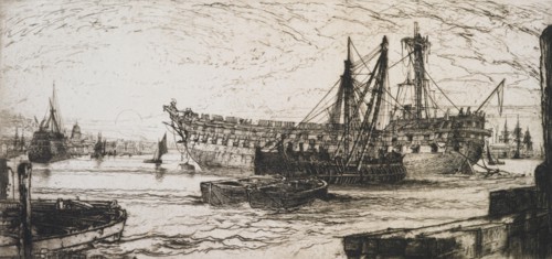 Breaking up of the  Agamemnon, 1870. Creator: Francis Seymour Haden.