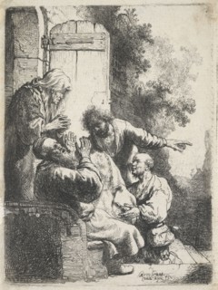 Joseph's coat brought to Jacob, c.1633. Creator: Rembrandt Harmensz van Rijn.