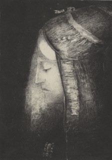Profil de lumière (Profile of light), 1886. Creators: Odilon Redon, Lemercier et Compagnie.