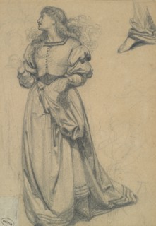 Study for female figure in engraved illustration to Amor Mundi, (c1865). Creator: Frederick Augustus Sandys.