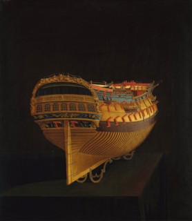 Model of a Ship, Stern View, 1740. Creator: Anon.