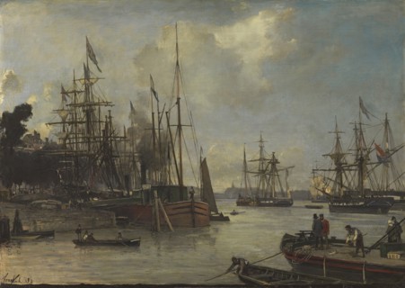 A View of the Harbour, Rotterdam, 1856. Creator: Johan Barthold Jongkind.