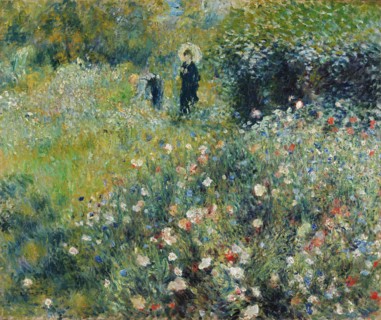 Woman with a Parasol in a Garden, 1875. Creator: Pierre-Auguste Renoir.