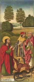 The miracle of Saint Matthew taming the Dragons, 1478. Creator: Gabriel Malesskircher.