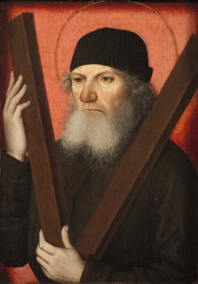 Portrait of a Man as Saint Andrew (recto), 1480. Creator: Master of the Magdalen Legend.