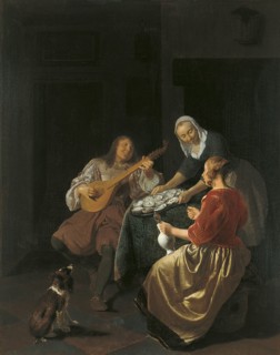 Oyster Eaters, 1665. Creator: Jacob Ochtervelt.