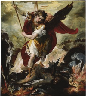 The Archangel Michael overthrowing Lucifer, 1656. Creator: Francesco Maffei.