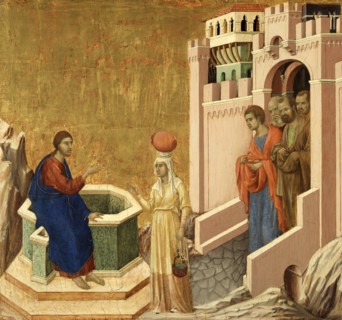 Christ and the Samaritan Woman, 1310. Creator: Duccio di Buoninsegna.