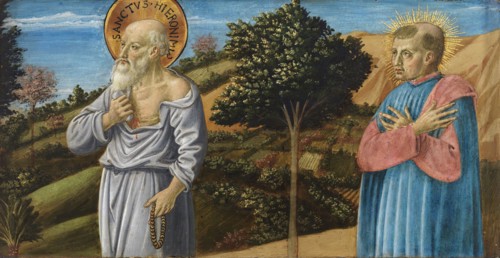 Saint Jerome and the blessed Bartolo Buompedoni of San Gimignano, 1464. Creator: Benozzo Gozzoli.
