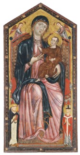 The Virgin and Child enthroned with Saints Dominic and Martin, and two angels, 1290. Creator: Master of the Magdalen.
