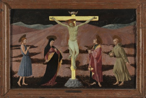 The Crucifixion with the Virgin, Saint John the Baptist, Saint John the Evangelist and Saint...1460. Creator: Paolo Uccello.
