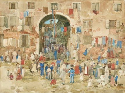 Riva degli Schiavoni, Castello (Venice), 1898. Creator: Maurice Brazil Prendergast.