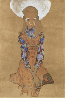 Seated Girl (Poldi Lodzinski), 1910. Creator: Egon Schiele.