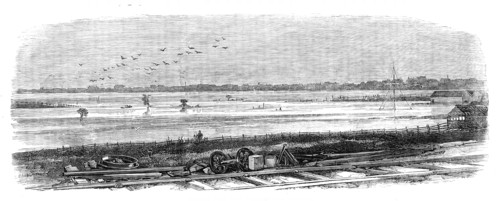 Floods at Melbourne, Australia: Emerald Hill, from the suburban railway, 1864. Creator: Unknown.