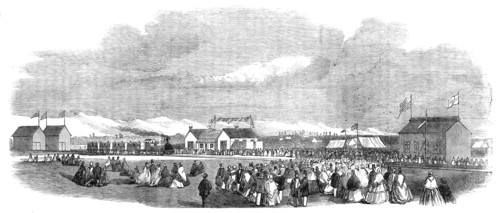 Opening of the first railway in New Zealand, at Christchurch, Canterbury Province, 1864. Creator: Unknown.
